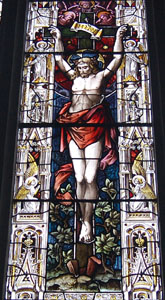 Chancel north window - crucifixion detail - March 2008
